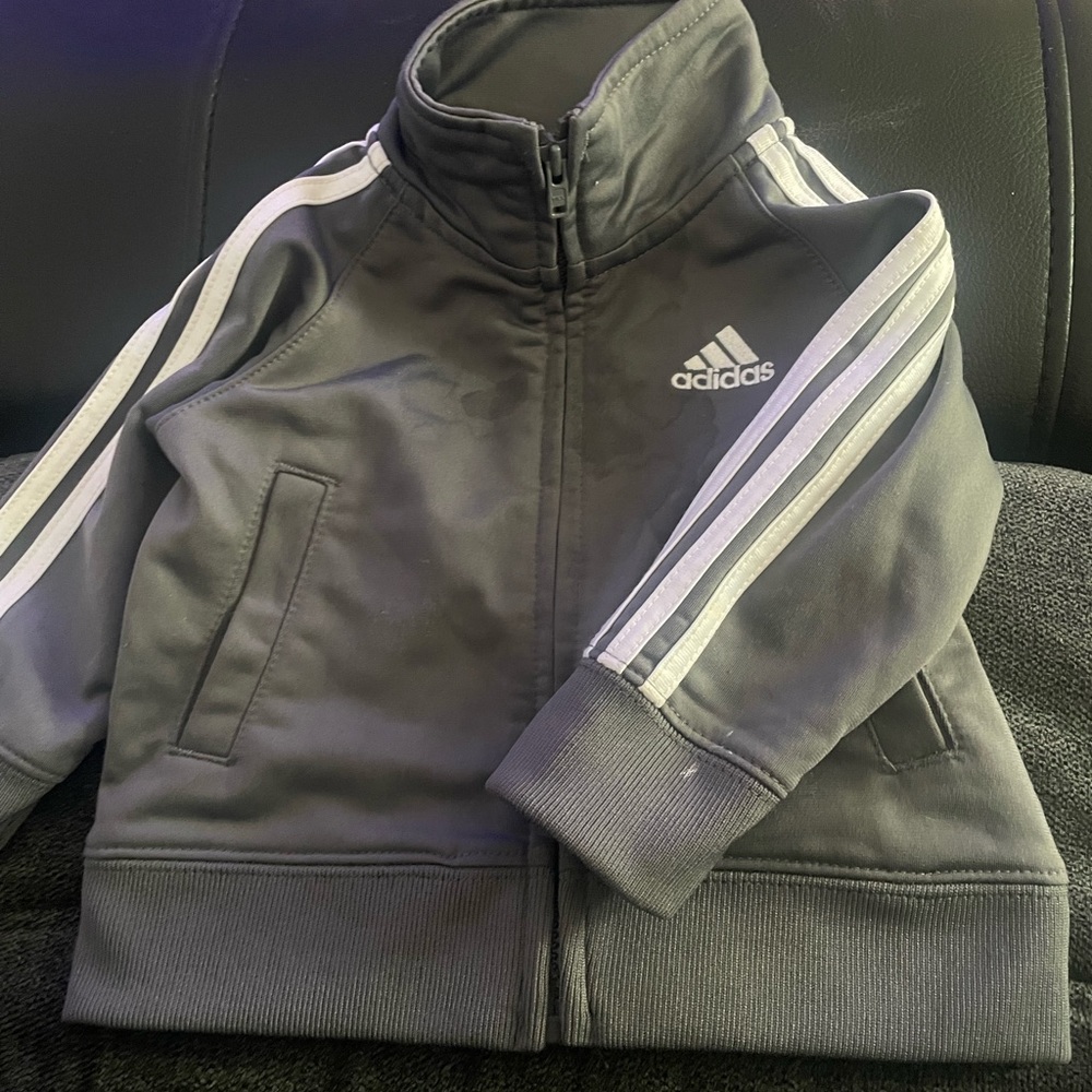Infant grey addidas warm up jacket size 6 months